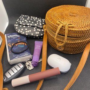 Round Rattan Purse